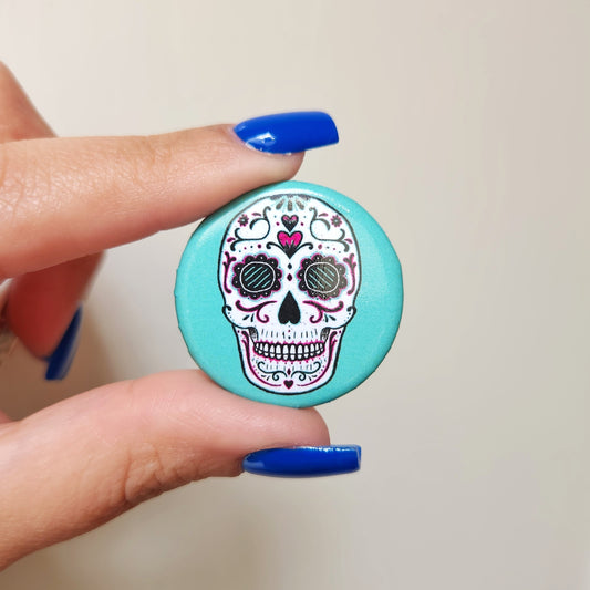 Sugar Skull Pin-Back Button