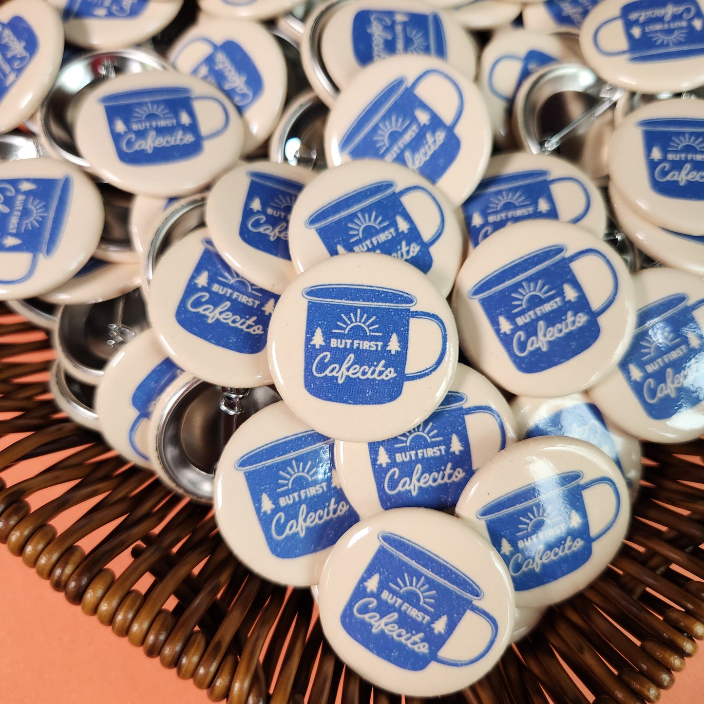 But First Cafecito Pin-Back Button