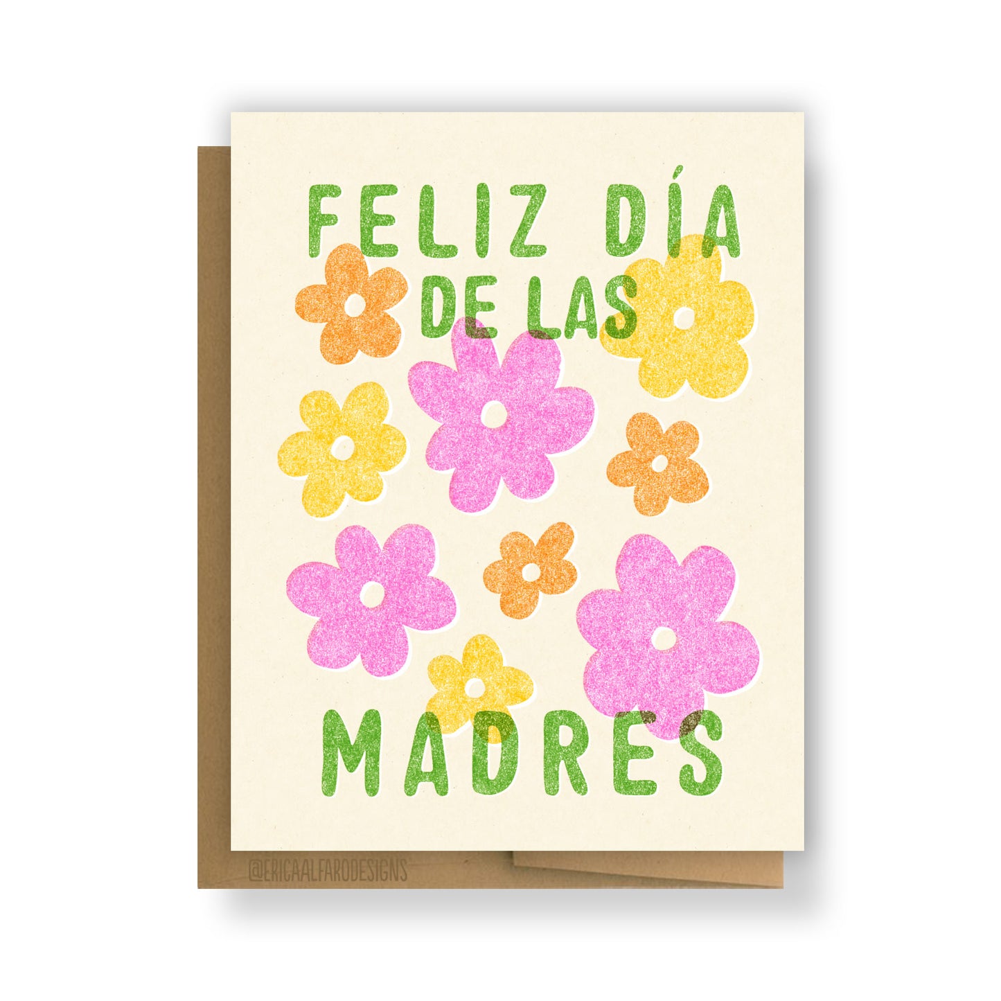 Feliz Dia De Las Madres Retro Flowers Greeting Card