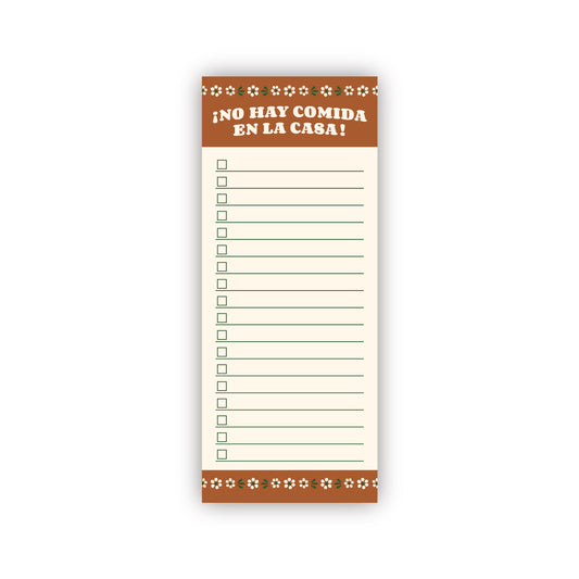 No Hay Comida En La Casa Magnetic Grocery List Notepad