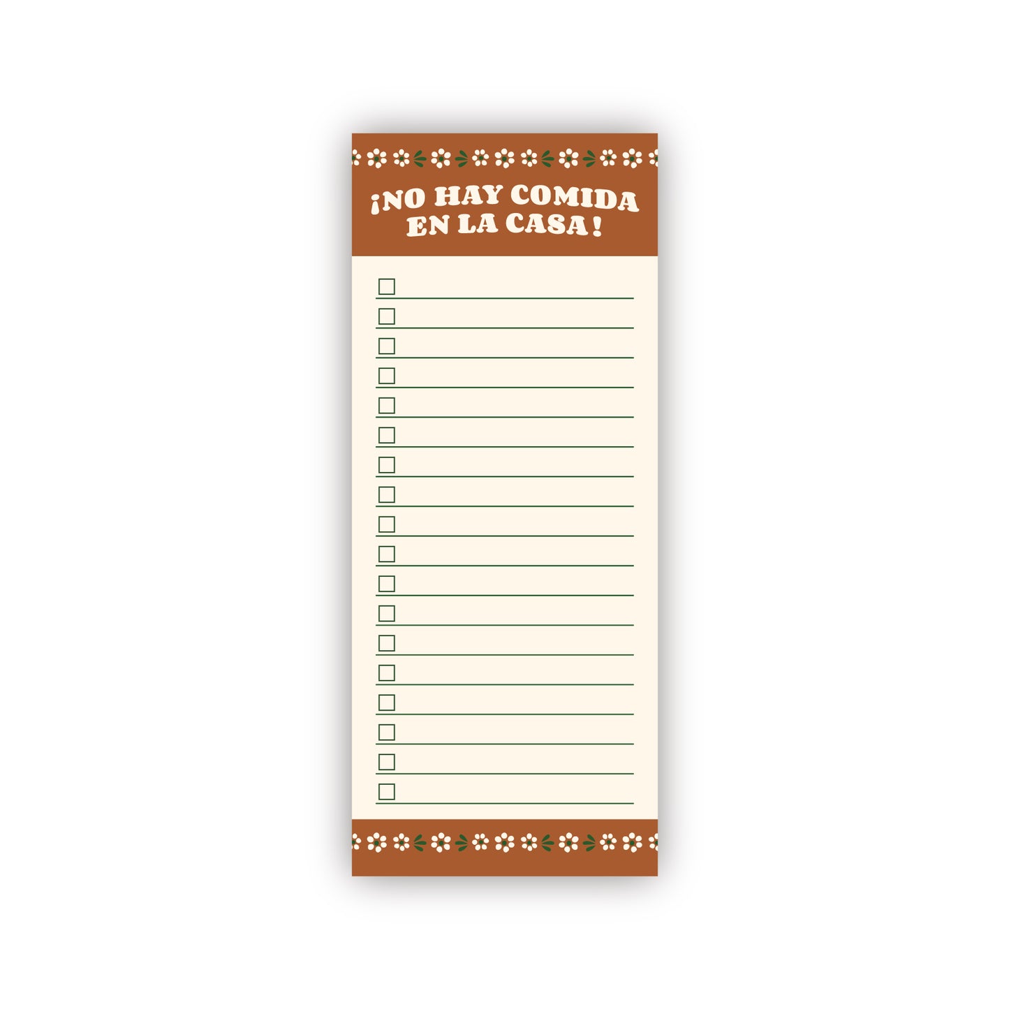 No Hay Comida En La Casa Magnetic Grocery List Notepad